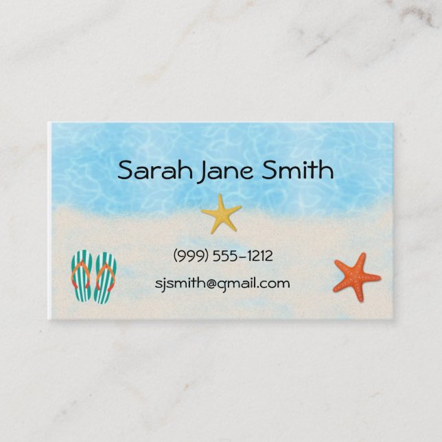 Beach calling cards / business cards (#BUS 009) (Front)