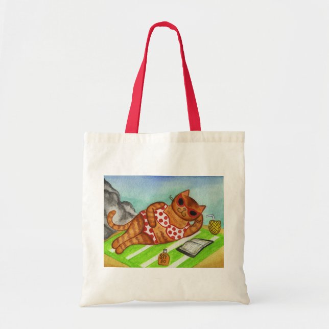 Beach Cat Tote Bag (Front)
