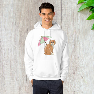 Beach Cat with Pink and Green Umbrella  Hoodie