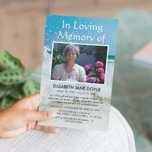 Beach Celebration of Life   Ocean Funeral Invitation