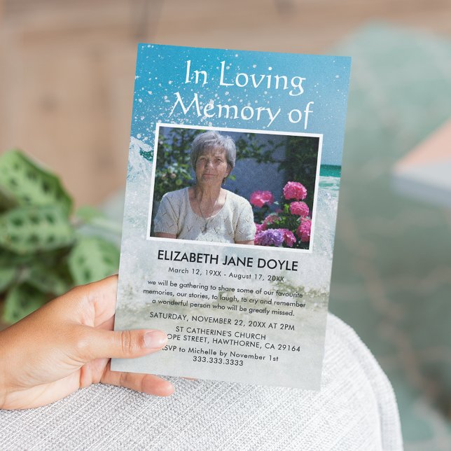 Beach Celebration of Life | Ocean Funeral Invitation (Creator Uploaded)