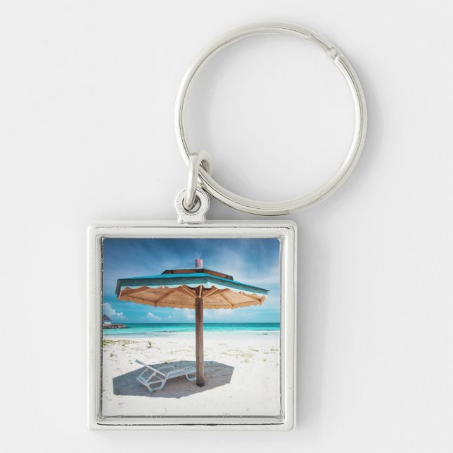Beach Chair And Umbrella | Silver Sands Beach Key Ring (Front)