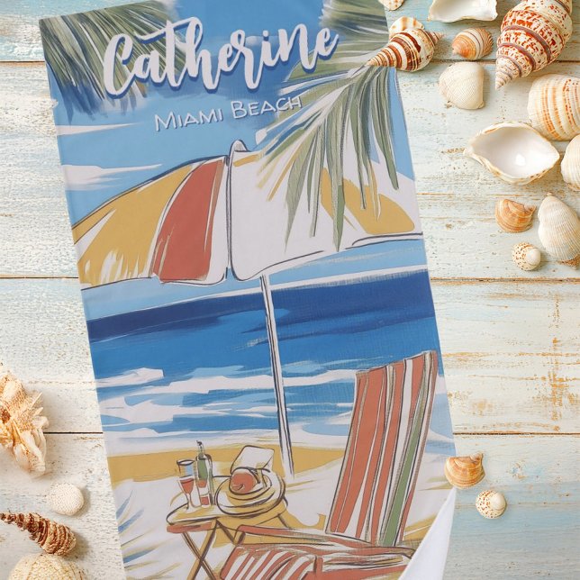 Beach Chair by the Ocean Towel (Creator Uploaded)