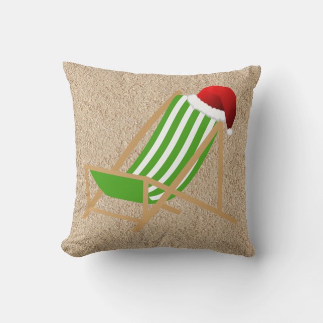 Beach chair Christmas Pillow (Front)