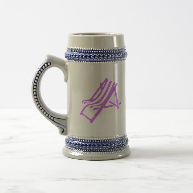 Beach Chair Illustration Beer Stein (Left)