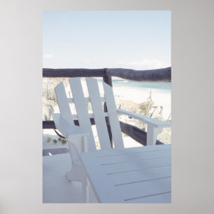 Beach Chair On Balcony Poster