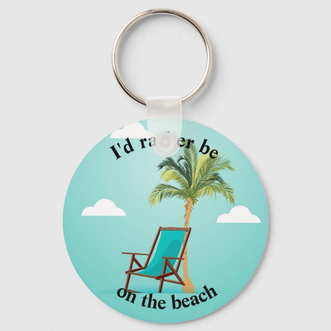 Beach Chair Palm Tree Key Ring (Front)
