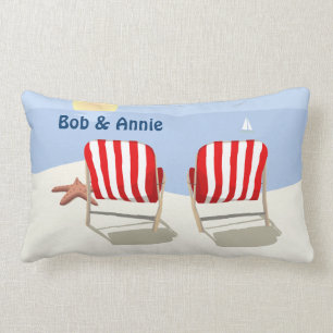 Beach Chair Retired Personalised Pillow