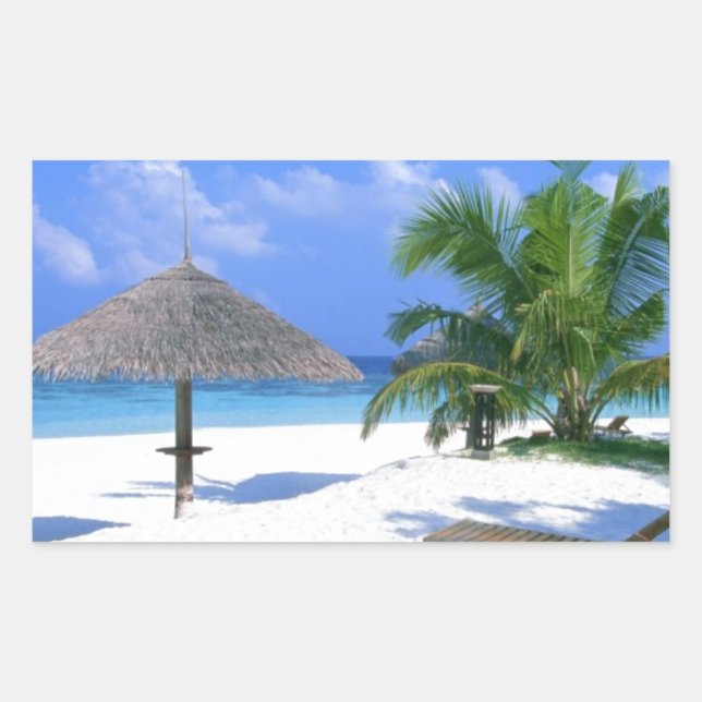 Beach Chair - Summer Bliss Rectangular Sticker (Front)