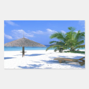 Beach Chair - Summer Bliss Rectangular Sticker