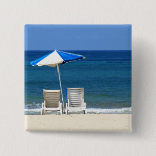 Beach chairs 15 cm square badge