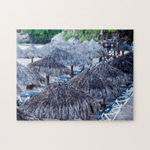 Beach Chairs And Shelters Jigsaw Puzzle