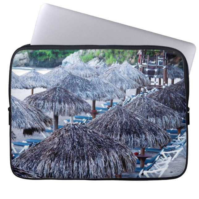 Beach Chairs And Shelters Laptop Sleeve (Front)