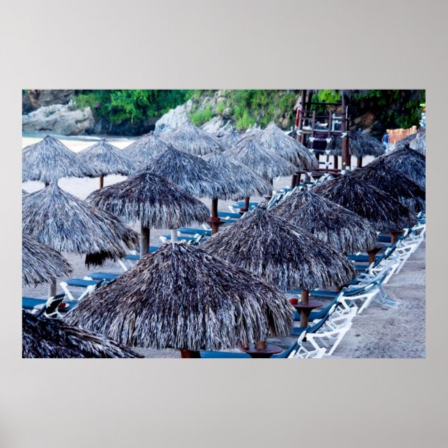 Beach Chairs And Shelters Poster (Front)