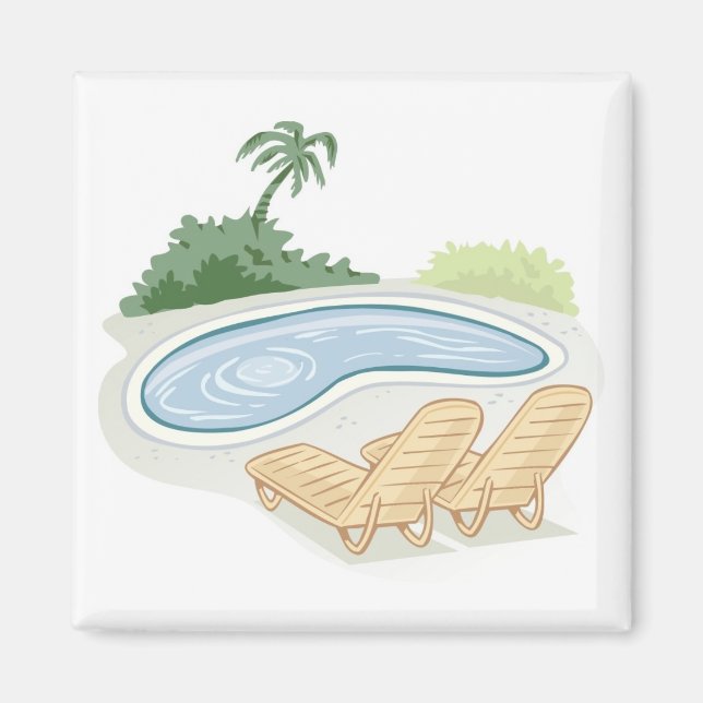 Beach Chairs by Pool Magnet (Front)