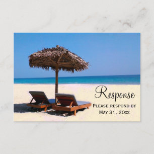Beach Chairs Destination Wedding RSVP Card