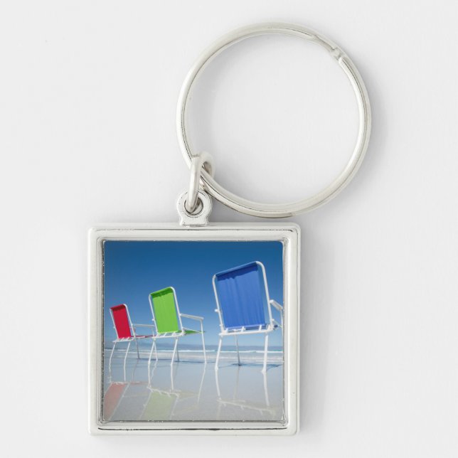 Beach Chairs In Australia Key Ring (Front)