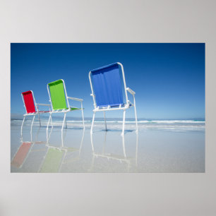 Beach Chairs In Australia Poster