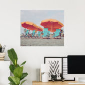 Beach Chairs in Blue and Orange Photo Poster (Home Office)