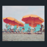 Beach Chairs in Blue and Orange Photo Poster<br><div class="desc">Beach Chairs in Blue and Orange Photo Poster</div>