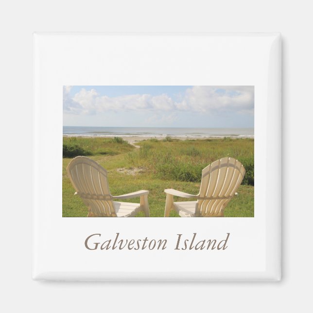 Beach Chairs on Galveston Island Magnet (Front)