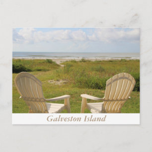 Beach Chairs on Galveston Island Postcard