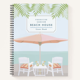 Beach Chairs Palm Trees Vacation Rental Guest Book