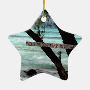 Beach Chairs Rum Point Grand Cayman Ceramic Tree Decoration