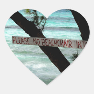 Beach Chairs Rum Point Grand Cayman Heart Sticker