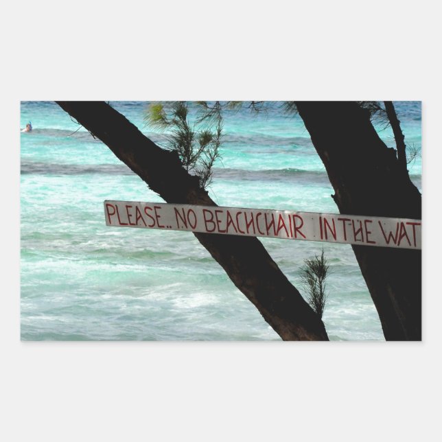 Beach Chairs Rum Point Grand Cayman Rectangular Sticker (Front)