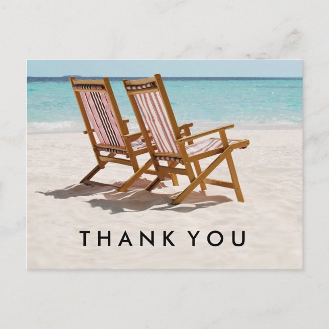 Beach Chairs Thank You Postcard (Front)