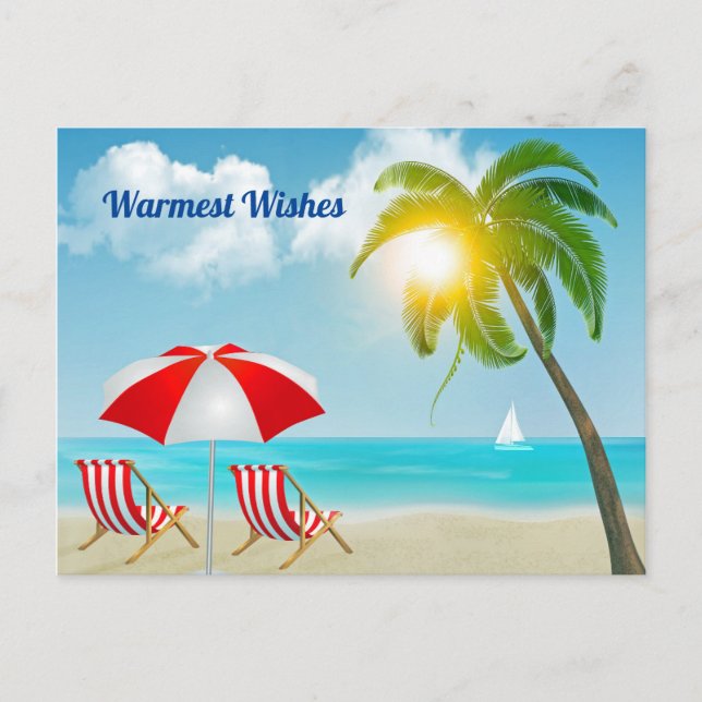 Beach Chairs Warmest Wishes Postcard (Front)