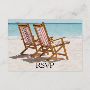 Beach Chairs Wedding RSVP Card