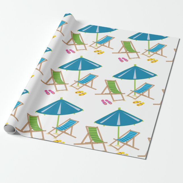 Beach Chairs Wrapping Paper (Unrolled)