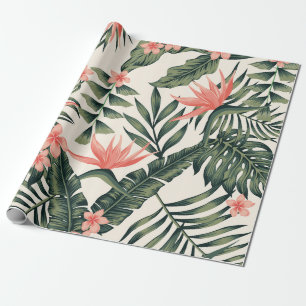 Beach cheerful seamless pattern wallpaper of tropi wrapping paper