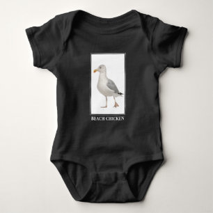 Beach Chicken – Seagull Gull Humour Baby Bodysuit