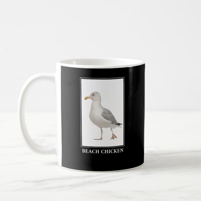 Beach Chicken – Seagull Gull Humour Coffee Mug (Left)