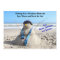 Beach Christmas Card-Sand Sculpture Snowman - flat