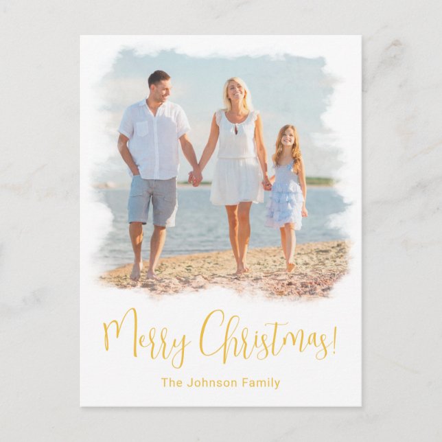 BEACH CHRISTMAS CARD | TROPICAL PHOTO POSTCARD  (Front)