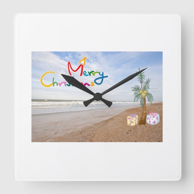 BEACH CHRISTMAS CHRISTMAS CLOCK (Front)