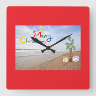 BEACH CHRISTMAS CHRISTMAS CLOCK