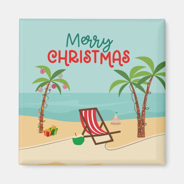 Beach Christmas Cruise Door Magnet (Front)