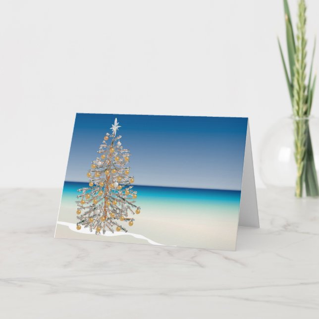 Beach Christmas Greeting Card (Front)