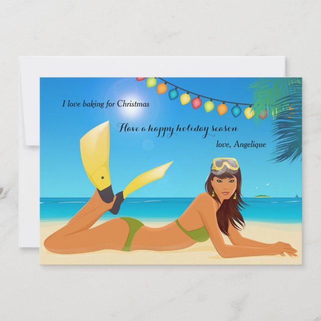 Beach Christmas Holiday Card (Front)