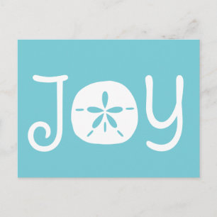 Beach Christmas Holiday Joy Sand Dollar Postcard