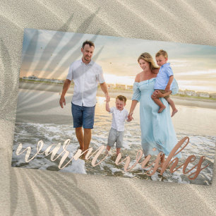 Beach Christmas Holiday Photo Foil Card