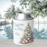 Beach Christmas In July<br><div class="desc">Celebrate the season with this festive and beachy can cooler sleeve, perfect for a Christmas in July gathering. The design features a whimsical Christmas tree made of beach shells, starfish, and coral on the right side, bringing a fun coastal vibe to your party setup. The colour palette includes soft shades...</div>