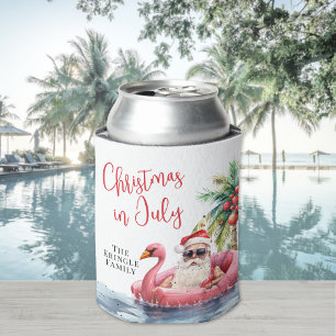 Beach Christmas In July Can Cooler