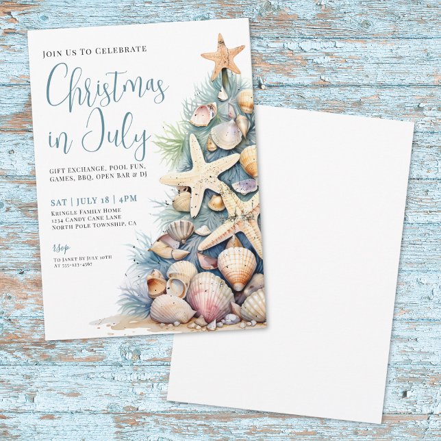 Beach Christmas In July Invitation (Beach Christmas In July Invitation)
