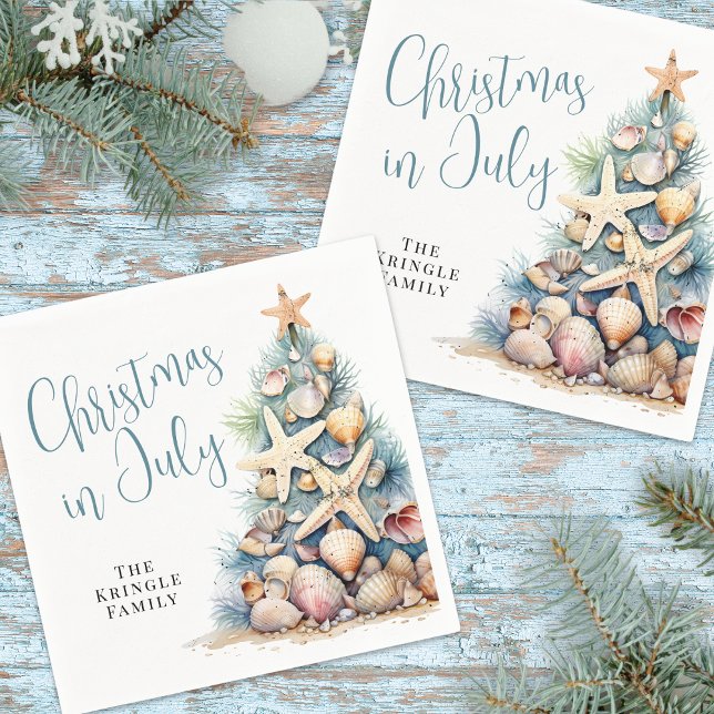 Beach Christmas In July Napkin (Beach Christmas In July Napkins)